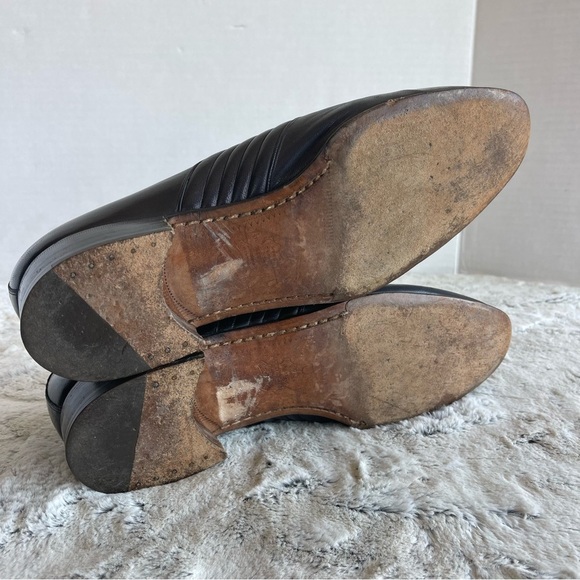 Lorenzo Banfi Classic Dark Blue Leather Men's Shoes Size 9.5 - Picture 11 of 14